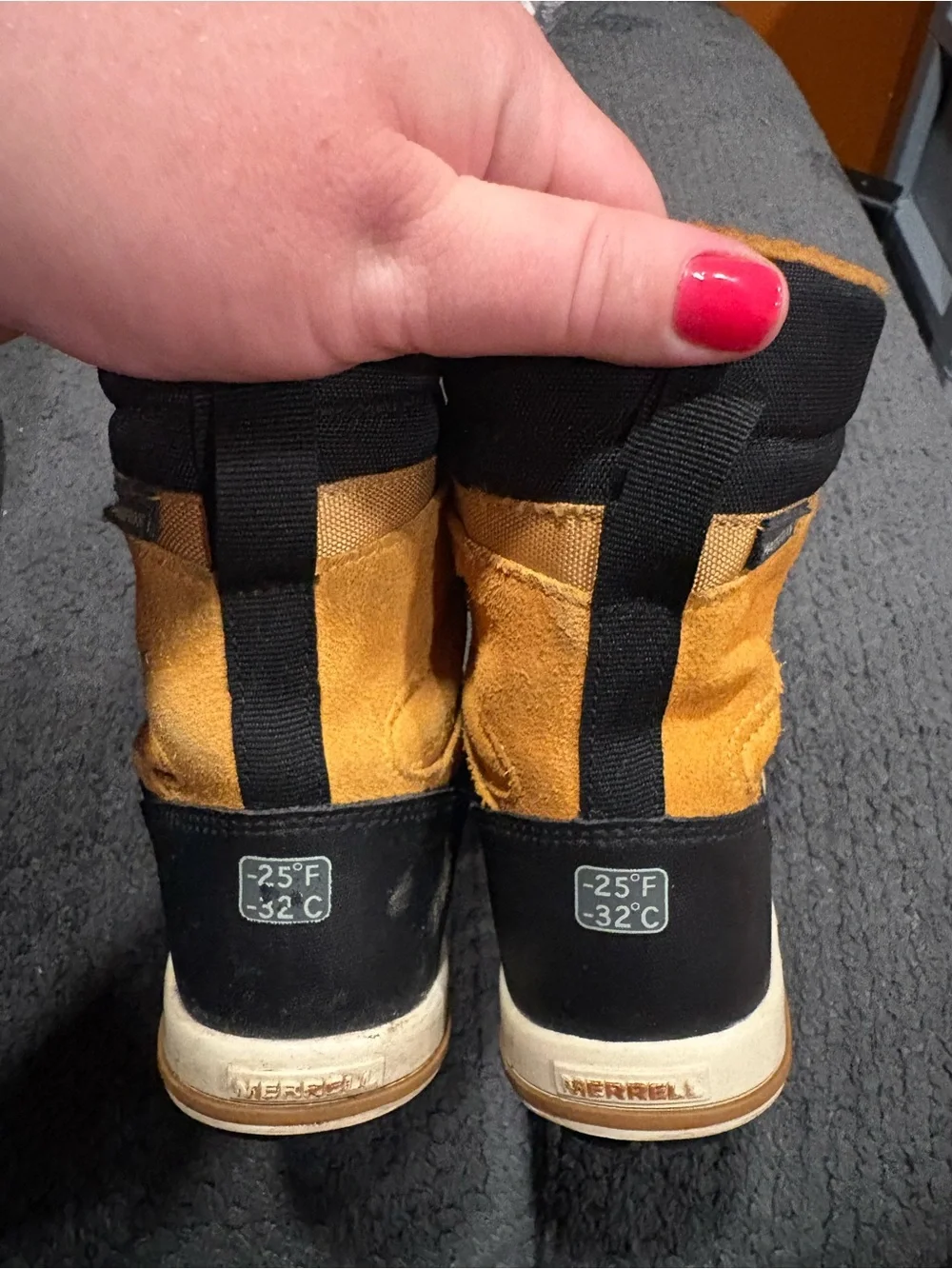 Merrell Boys Yellow and Black Waterproof Winter Boot